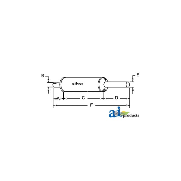 Muffler 6.9" x6.2" x30.9"